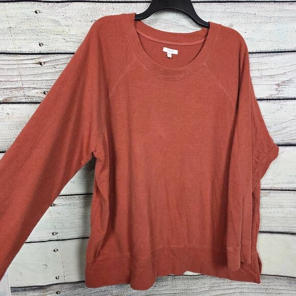 Maurices Rust Long Sleeve Pullover Top Size 2x Plus - Picture 3 of 7